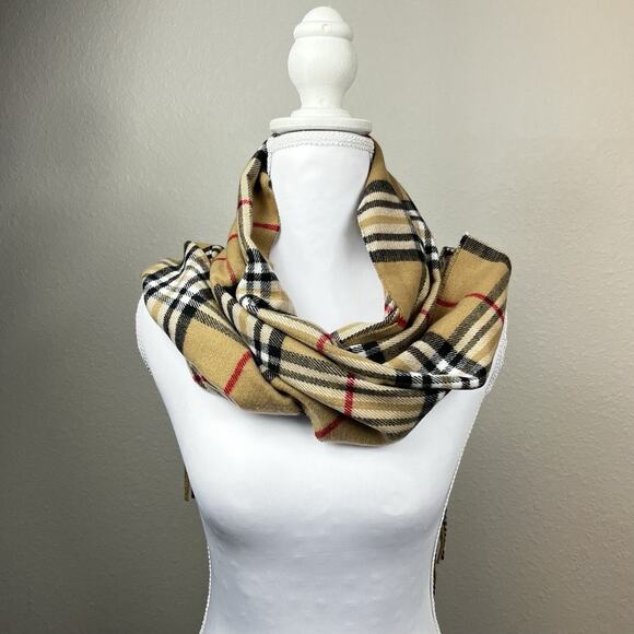 100% Cashmere Unisex Winter Scarf Made in Scotland Check Plaid Brown Black - Picture 3 of 7